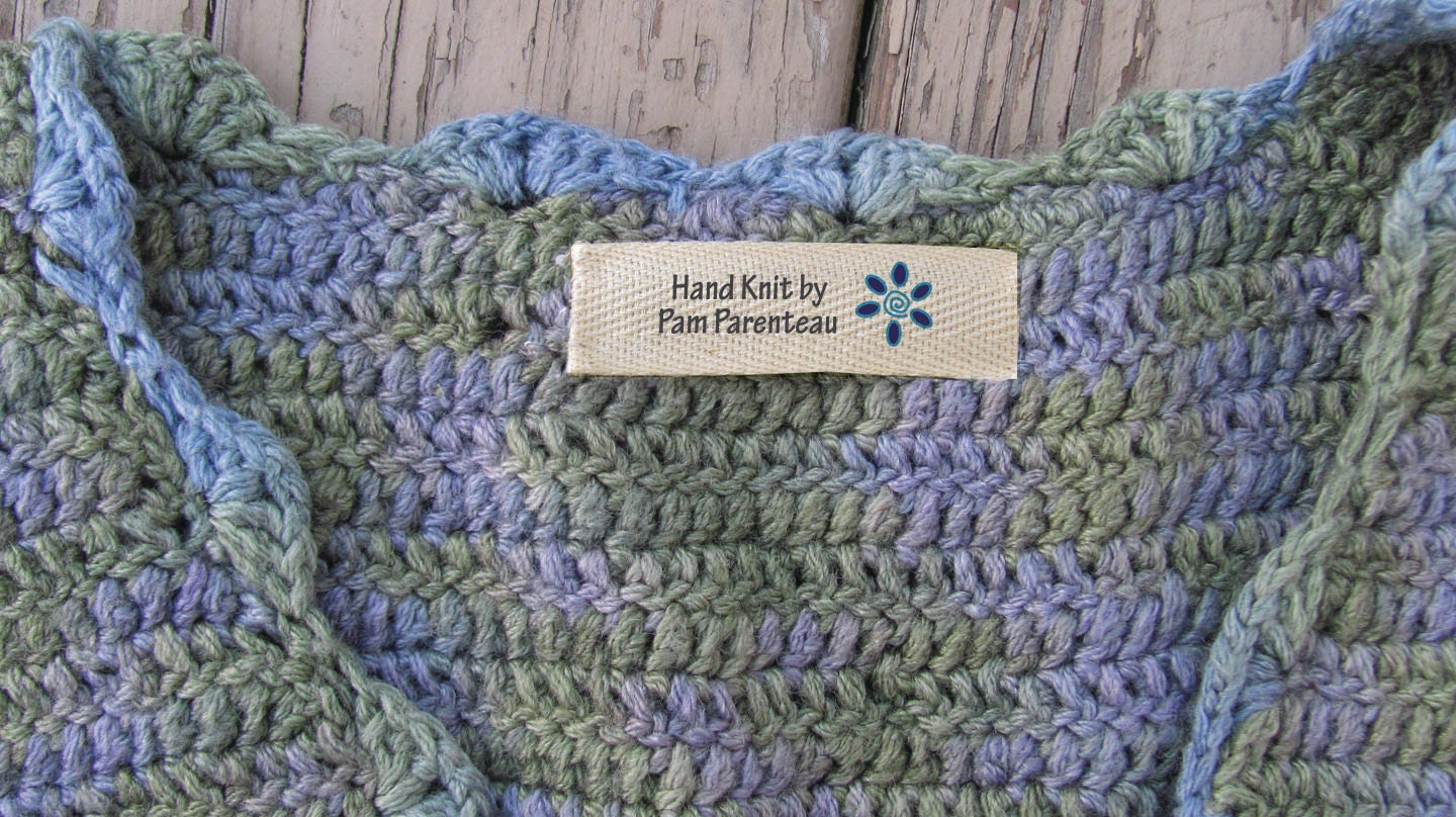 Personalized knitting labels-summer flower