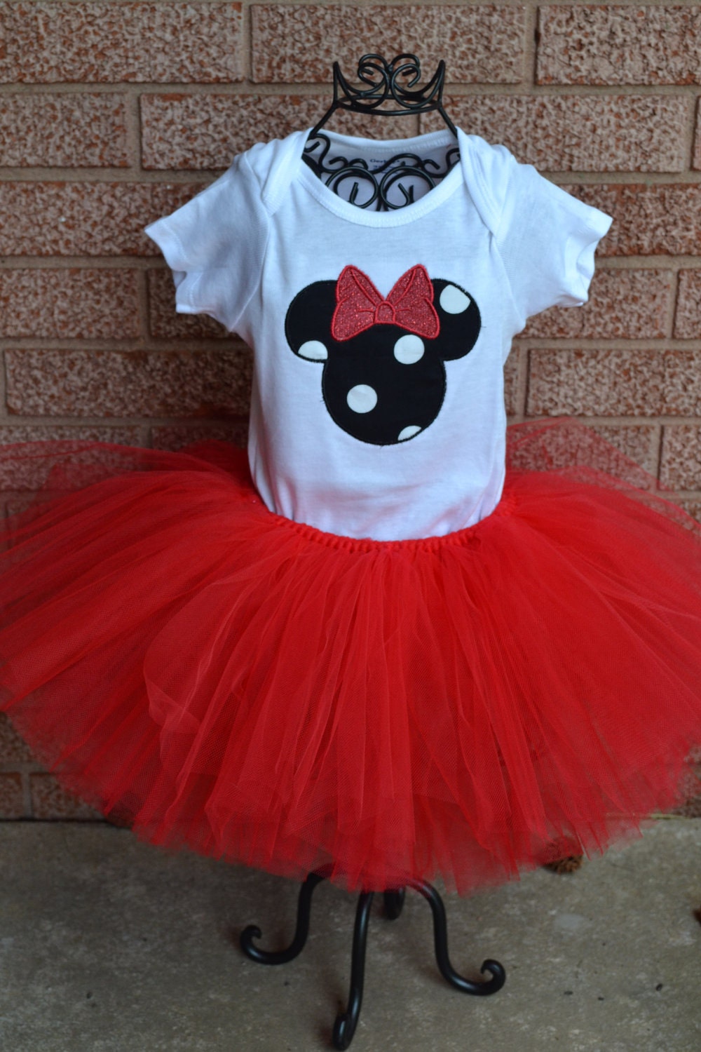 Black Polka Dot Minnie Mouse Tutu Set----Infant on p--- Great for Birthdays, or Photography