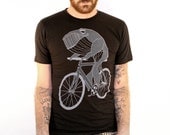 Grey Whale on a Bicycle Shirt Black Bike TShirt Animal Print