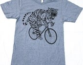 Mens BICYCLE tiger T-Shirt american apparel xs S M L xl and xxl (heather gray)