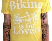 Unisex TANDEM Bike screenprinted t shirt american apparel (Custom Colors available)