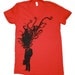 Womens Punk Shirt Octopus Tentacle Explosion Corporate Man T Shirt S M L XL (Red)
