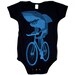 Baby American Apparel Onesie - Hand Screen Printed Shark on a BICYCLE