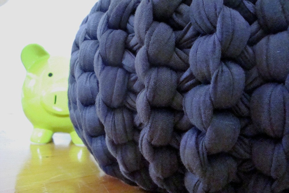 Oversized Knit Pouf in Dark Gray - Extra Small