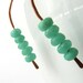Copper Hoop Earrings Apple Green Color Gem Beads