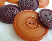 French Vintage Buttons - Mid Century Plastic in Burgundy Wine