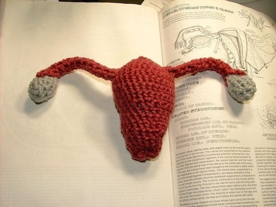 Pattern, Crochet Uterus Plush, with Fallopian Tubes and Ovaries
