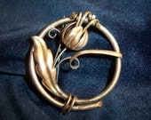 Vintage A. Regel 12kt GF Flower Circle Brooch Pin