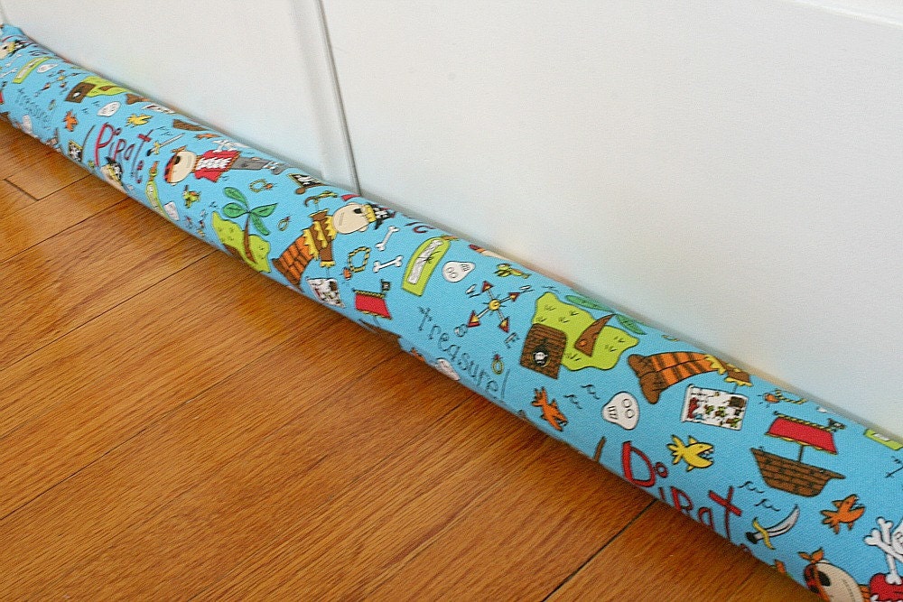 Draft Stopper, Door Draft Stopper,  Boys, Teal, Pirates Treasure, 193