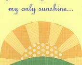 Nursery Rhyme Print, You are my sunshine Nursery Art, Baby Wall Art, Nursery Rhyme Wall Decor, Art for Babies