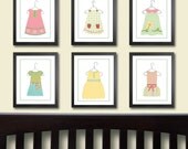 Girl Nursery art prints. Children Decor. Girl Dresses (6) 8x10 Girl nursery decor. Art for Children. Baby Nursery Art. Baby Girl Nursery.