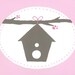 Nursery Art Print - Birdhouse, Pink Bird Decor, Baby Girl Wall Art, Kids Art, Children's Decor
