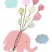 Kids Wall Art - I can fly, Set of Three 11x14, Children Decor, Elephant, Owl, Turtle, Balloons, Nursery Art, Baby Girl Decor, Nursery Print