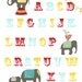 Elephant Nursery  Art Print, Children Decor, Circus Elephant Wall Art, Kids Wall Art, Elephant Decor, Baby Art, Alphabet Print 8 x 10,Lette