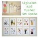 Alphabet and Number Nursery Art Print, Kids Wall Art, Alphabet and Number Flash Cards, 2 Sets of 5 x 7 Cards, Letter Art, Children Decor