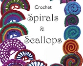 Crochet Scallops, Crochet Spirals Digital Ebook pdf patterns instant download