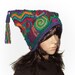 RESERVED OOAK Beanie Jester Hat Freeform Crochet Multicolor