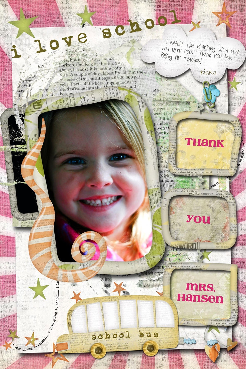 Teacher thank you photo card Teacher appreciation photo card
