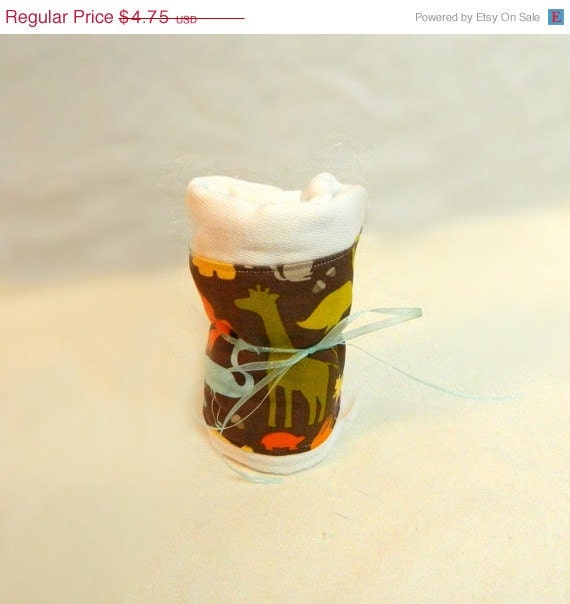 On Sale Zoo Animals Brown Diaper Burp Cloth - boy
