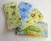 On Sale Boy Wash Cloths -Blue & Green Peter Rabbit - Reusable Wipes - Set of 4