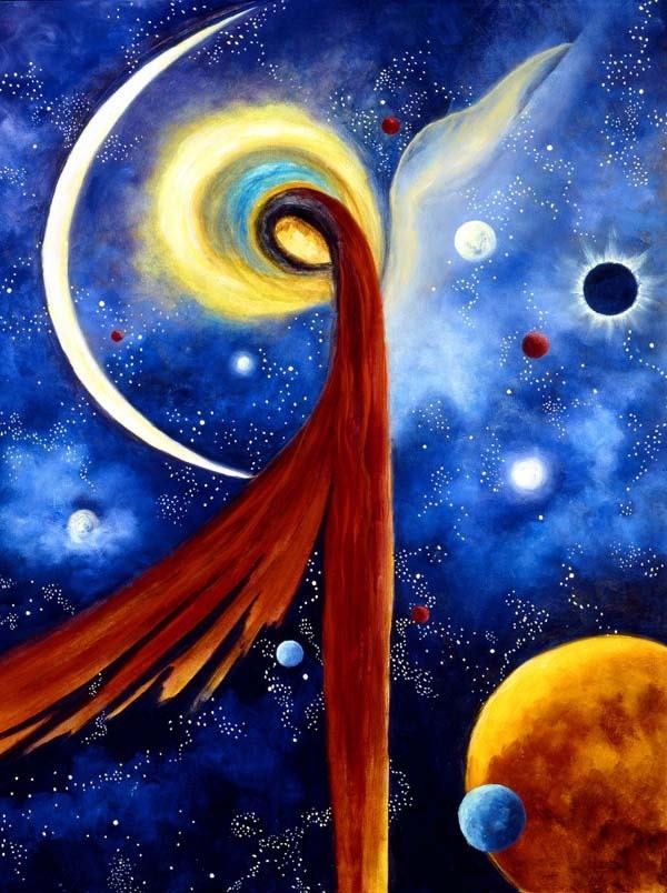 Lunar Angel-Art Print Greeting Card Signed by Marina Petro