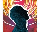 Kurt Vile gig poster, blotting out the sun with psychedelic mind waves