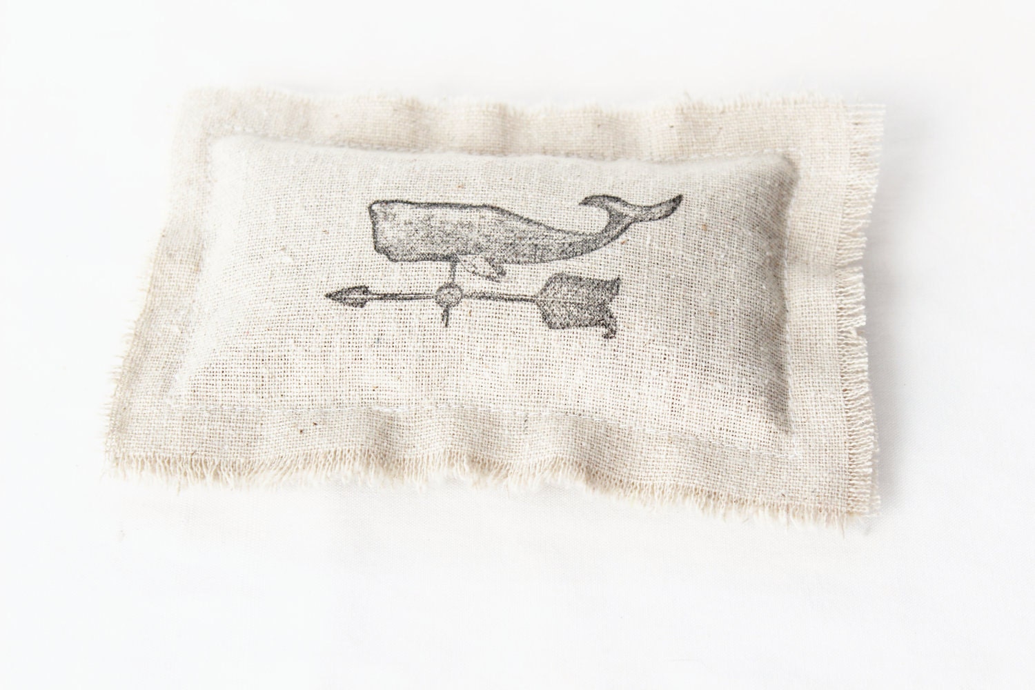 Nautical Botanical Sachet, Sperm Whale Weather Vane, Beach Wedding Favor, Natural & Frayed