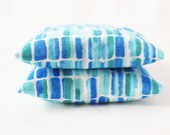 Blue Mosaic Botanical Sachets - Blue Green and White - Fragrant Mini Pillows - Teacher Gift