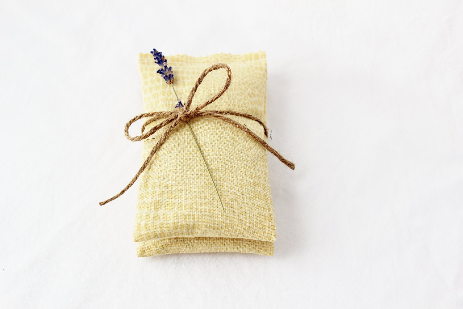 Geometric Lavender Sachets, Natural Sleep Remedy, Modern Minimalist, Yellow Dots