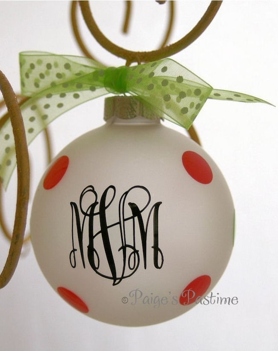Personalize 3 letter Monogrammed Ornament