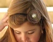 Burnt Edge Single Satin Flower Headband - NEW