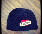 I love Mom Crochet Beanie