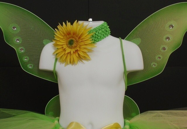 Tinkerbell Inspired Tutu Costume - For Halloween, Dress Up, Photos, Birthdays and more - up to child size 8