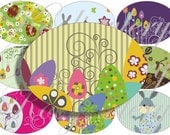 Cute Easter images large oval for belt buckle and more digital collage sheet No.595