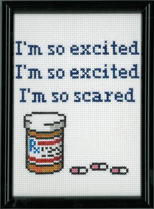 PATTERN - I'm So Scared Cross Stitch