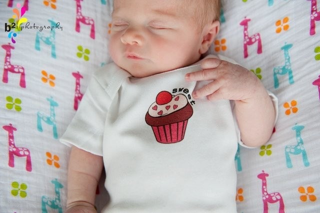 Sweet Cupcake Shirt - American Apparel Light Pink or White Diaper Shirt