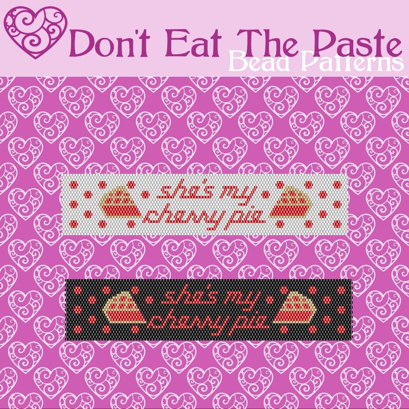 Cherry Pie Bracelet Pattern- peyote- Limited Edition