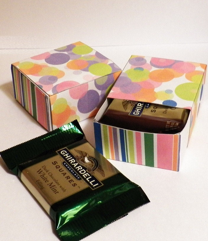 2  Blank Templates for Ghirardelli Squares Gift Boxes- digital scrapping-paper crafts