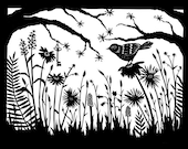 The Garden - 8 X 10 inch Cut Paper Art Print