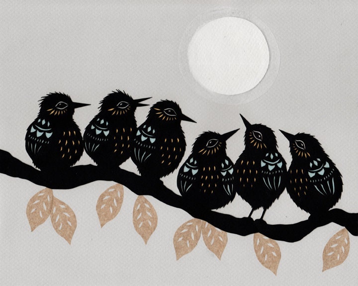 On A Limb - Cut Paper Art Print