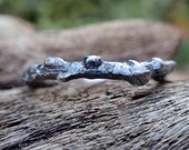 oxidized sterling silver branch ring - twig jewelry - made to order