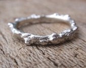 handmade sterling silver branch ring - twig jewelry - made to order