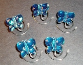 Aqua Acrylic Bridesmaid Butterflies for your HAIR  Hair Swirls Hair Spins Hair Twists