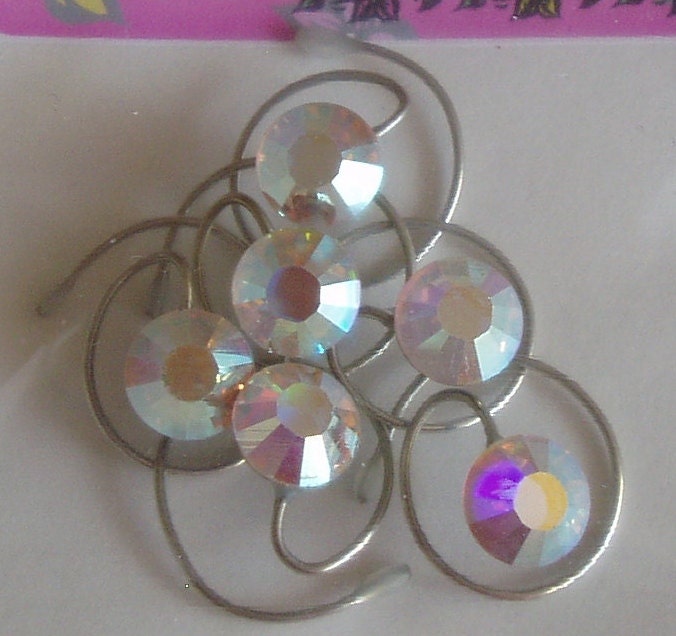 Swarovski Bridal Hair Swirls in Aurora Borealis Finish