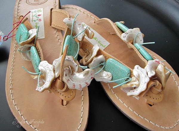 Blue Paradise - Leather sandals
