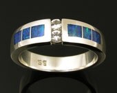 Opal Ring with White Sapphires in Sterling Silver