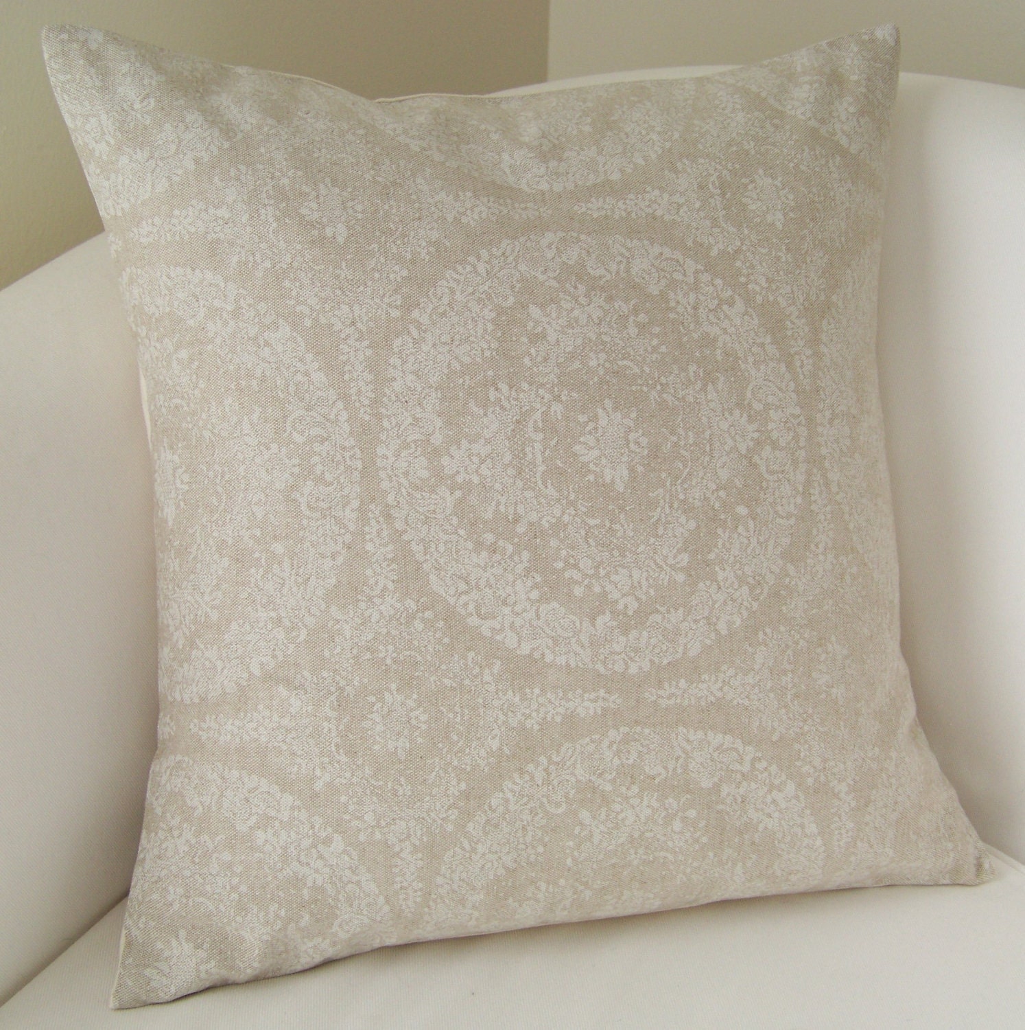 Decorative Pillow Cover 16 x 16 Inch Accent Cushion Throw Neutral Beige