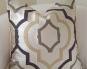 Decorative Pillow Cover Brown Trellis Throw Pillow Accent Cushion 20 x 20 Inches