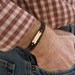 Bronze and Leather Men's Bracelet with matching pounded button