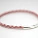 One Single Braided Leather and Sterling Silver Bangles